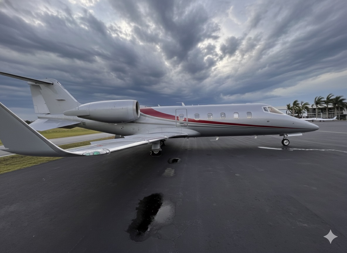 Learjet 60 on tarmac
